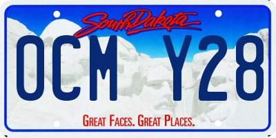 SD license plate 0CMY28