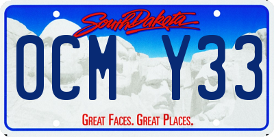 SD license plate 0CMY33