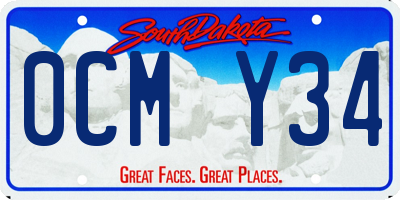 SD license plate 0CMY34