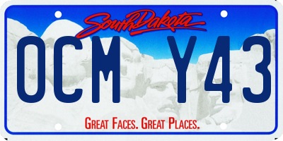 SD license plate 0CMY43