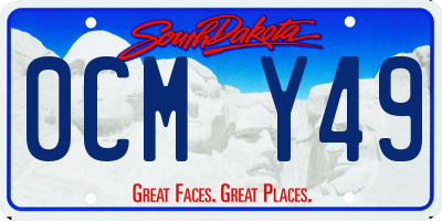 SD license plate 0CMY49