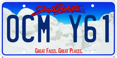 SD license plate 0CMY61
