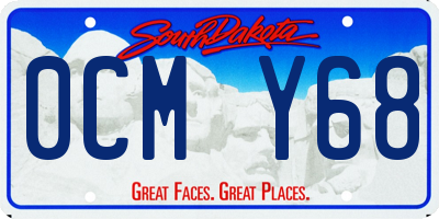 SD license plate 0CMY68
