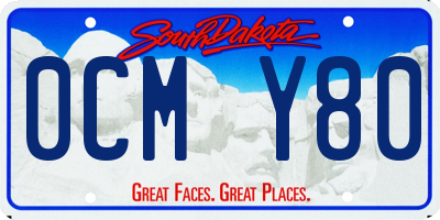 SD license plate 0CMY80