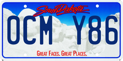 SD license plate 0CMY86