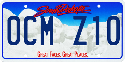 SD license plate 0CMZ10