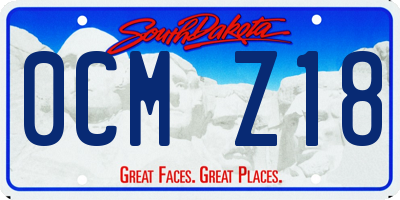 SD license plate 0CMZ18