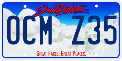 SD license plate 0CMZ35