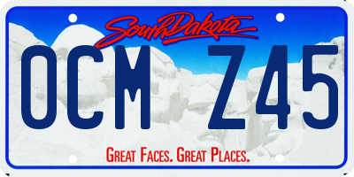 SD license plate 0CMZ45