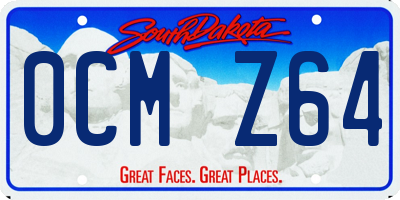 SD license plate 0CMZ64