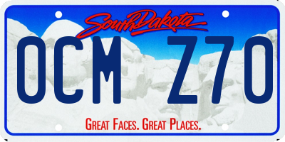 SD license plate 0CMZ70