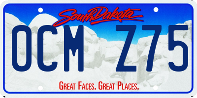 SD license plate 0CMZ75