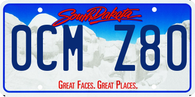 SD license plate 0CMZ80
