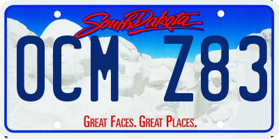 SD license plate 0CMZ83