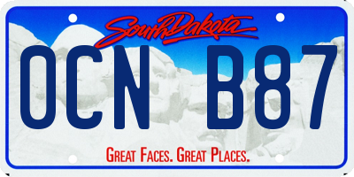 SD license plate 0CNB87