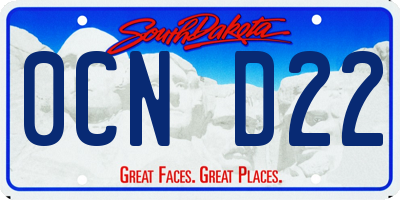 SD license plate 0CND22