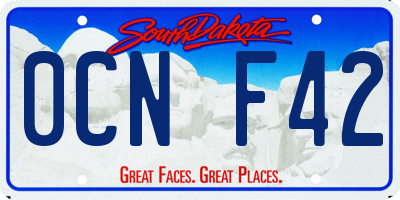 SD license plate 0CNF42