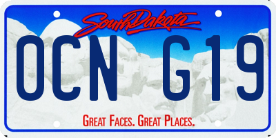 SD license plate 0CNG19
