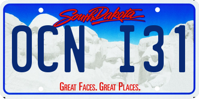 SD license plate 0CNI31