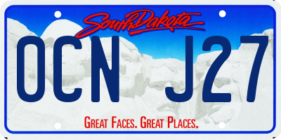 SD license plate 0CNJ27