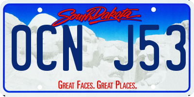 SD license plate 0CNJ53