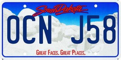 SD license plate 0CNJ58