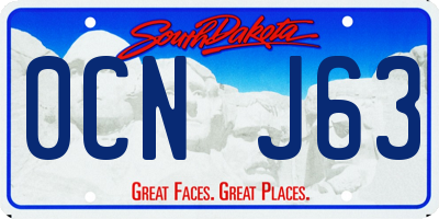 SD license plate 0CNJ63