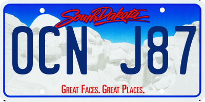 SD license plate 0CNJ87
