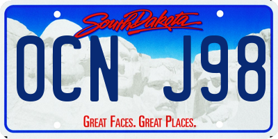 SD license plate 0CNJ98