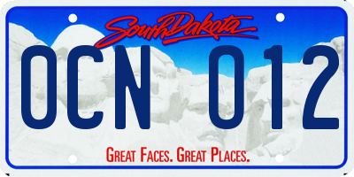 SD license plate 0CNO12
