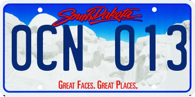 SD license plate 0CNO13