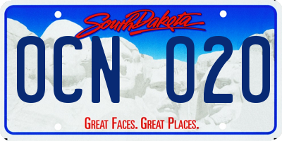 SD license plate 0CNO20