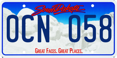 SD license plate 0CNO58