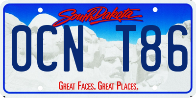 SD license plate 0CNT86