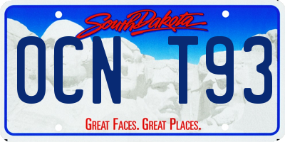 SD license plate 0CNT93