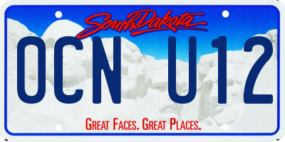 SD license plate 0CNU12