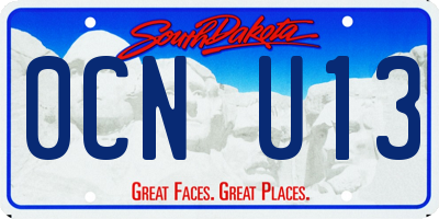 SD license plate 0CNU13