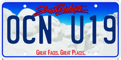SD license plate 0CNU19