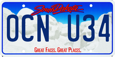 SD license plate 0CNU34