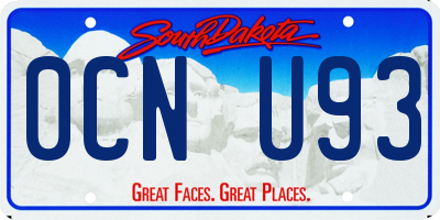 SD license plate 0CNU93