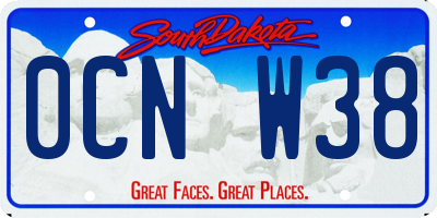 SD license plate 0CNW38