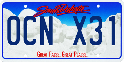 SD license plate 0CNX31