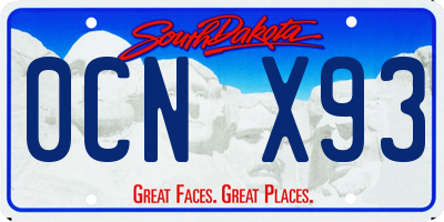 SD license plate 0CNX93