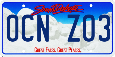 SD license plate 0CNZ03