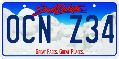 SD license plate 0CNZ34