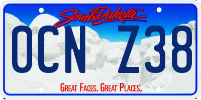 SD license plate 0CNZ38