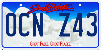 SD license plate 0CNZ43