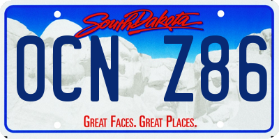 SD license plate 0CNZ86