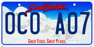 SD license plate 0COA07