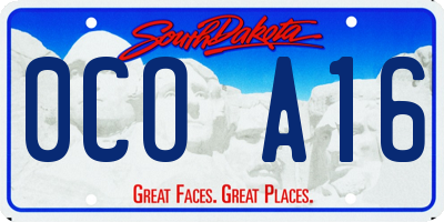 SD license plate 0COA16